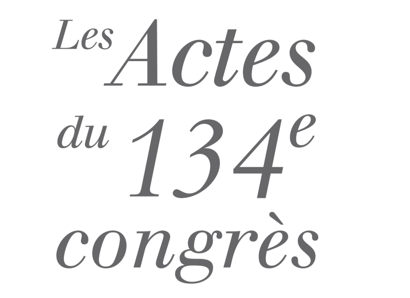 Actes du 134ème Congrès des greffiers des tribunaux de commerce